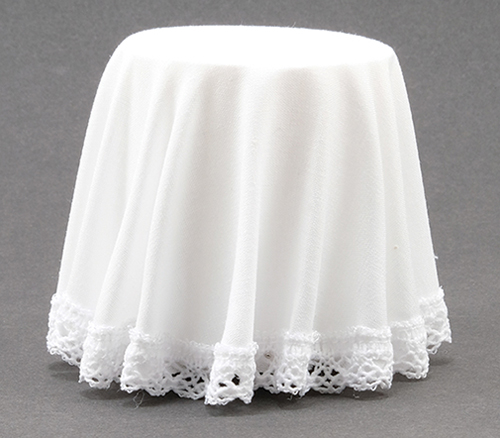 CB125W - Skirted Table, White