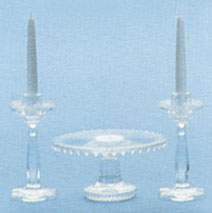 CB2206 - M-70C Cake Plate/Candlesticks Minikit, Crystal