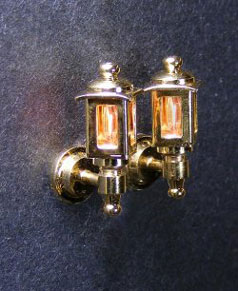CK2607 - Brass Colonial Coach Lamps, Pair, Half Inch Scale