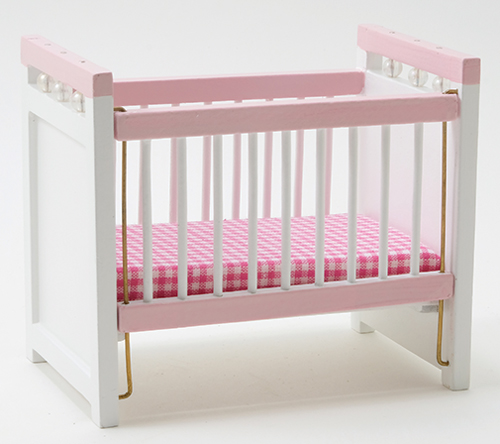 CLA10362 - .Crib, Pink/White