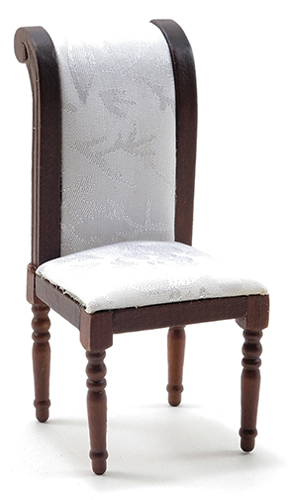 CLA10944 - Side Chair, Walnut with White Fabric  ()