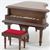 CLA91408 - Baby Grand Piano with Stool, Walnut  ()