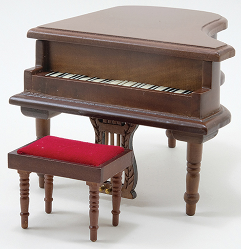CLA91408 - Baby Grand Piano with Stool, Walnut  ()
