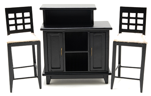 CLA91701 - Black Bar with 2 Chairs