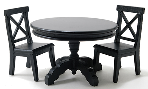 CLA91705 - Black Pedestal Table with 2 Chairs