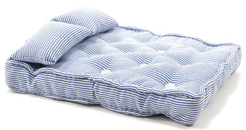 CLA99500 - Double Mattress with Pillows, Blue/White  ()