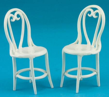 FCA2895WH - 2 Cafe Chairs, White