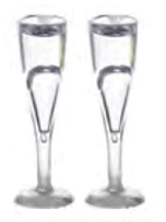 FR60014 - Empty Fluted Champagne Glass, Clear, 2