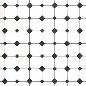 JMS05 - Wallpaper, 3pc: 1/2 Scale Diamond Tiles, Black &amp; White