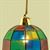 MH601 - Tiffany Hanging Lamp, Colored