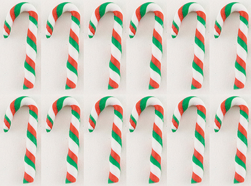 MUL2698B - Red/Green/White Candy Canes 12Pcs.