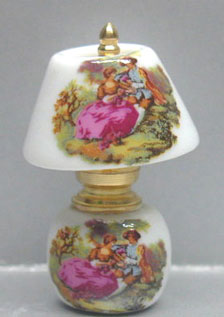 NCRA0172 - China/Brass Lamp - Fr. Couple