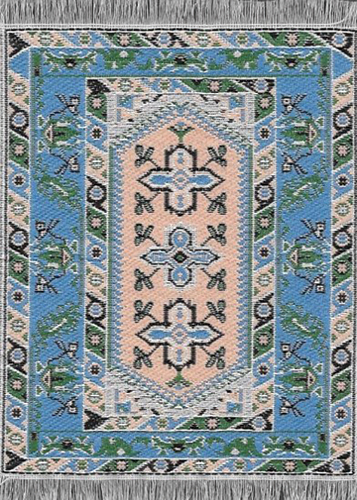 NCSK056-19 - Turkish Woven Rug, 3.5 x 2.5 Inches