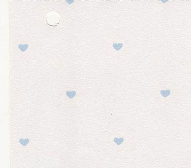 NC97002 - Prepasted Wallpaper, 3 Pieces: Blue Hearts On White