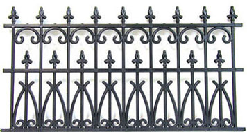 NWC100 - Fence Ornate Black Plastic(2) 3-1/2Highx6-1/2 Long