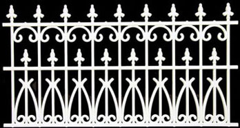 NWC201 - Fence 3-1/2 Inch White Ornate Plastic, 144