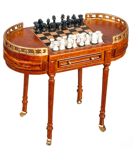 AZJJ07017WN - Chess Table On Wheels/Wal