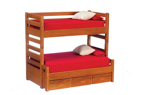 AZT6161 - Bunkbed with Trundle, Walnut