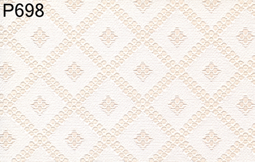 BH698 - Prepasted Wallpaper, 3 Pieces: Ivory Embossed Trellis