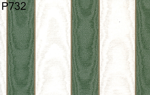 BH732 - Prepasted Wallpaper, 3 Pieces: Green/White Moire Stripe