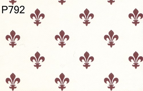 BH792 - Prepasted Wallpaper, 3 Pieces: Burgandy Fleur De Lis