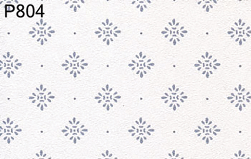 BH804 - Prepasted Wallpaper, 3 Pieces: Blue Motif On White