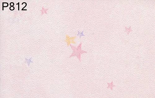 BH812 - Prepasted Wallpaper, 3 Pieces: Stars On Pink