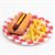 ART208 - Hot Dog with Fries on Checkered plate