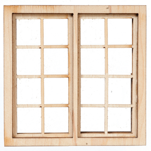 AS434HSDOUBLE - 4 Over 4 Double Window, 1/2 Inch Scale