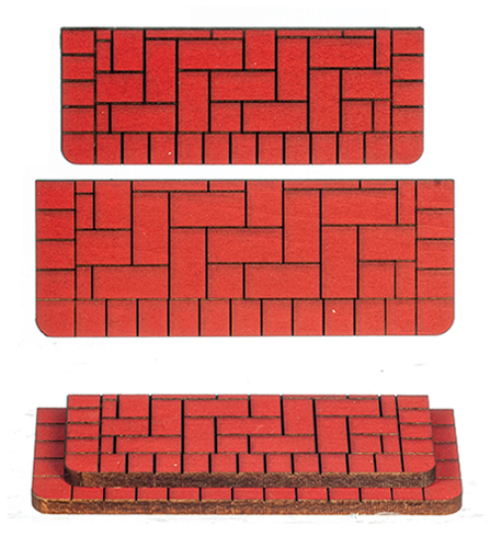 AS551DBL - Brick Steps: Set of 3 Inch and 4 Inch Steps