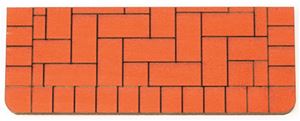 AS551LG - Brick Steps: Large, Rectangle 2 x 5 x 3/16 Inches Basswood, Painted Brick