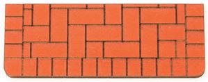 AS551MD - Brick Steps: Medium, Rectangle 2 x 4 x 3/16 Inches Basswood, Painted Brick