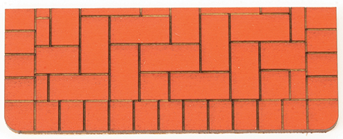 AS551SM - Brick Steps: Small, Rectangle 2 x 3 x 3/16 Inches Basswood, Painted Brick