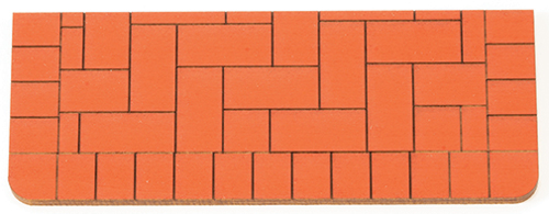 AS551XL - Brick Steps: X-Large, Rectangle 2 x 6 x 3/16 Inches Basswood, Painted Brick