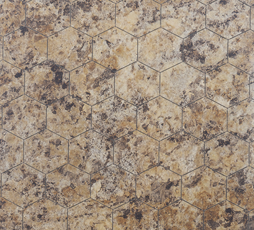 ASFORM009H - 1in Hexagon FORMICA Floor, Giallo Granite