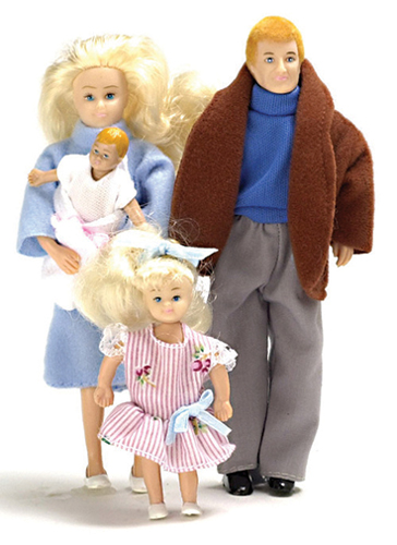 AZ00010 - Modern Doll Family, Blonde, 4Pc