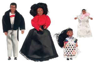 AZ00060 - Victorian Black Family Doll Set/4