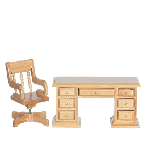 AZ04685 - Desk &amp; Chair Set/2/Oak/Cs