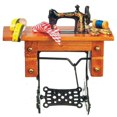 AZB0106 - Sewing Machine With Accessories, Wood