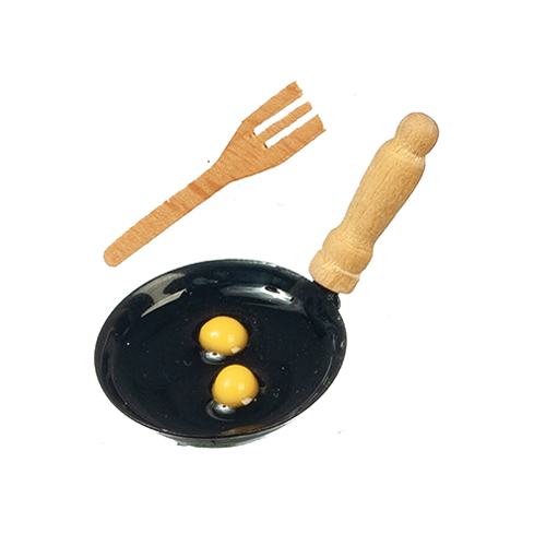 AZB0167 - Black Frying Pan With Eggs/Spatula