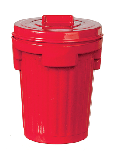 AZB0195 - Metal Garbage Can, Red