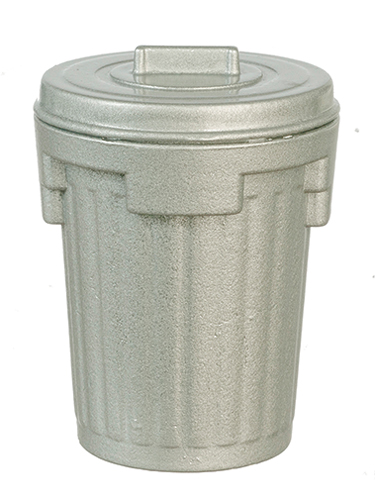 AZB0196 - Metal Garbage Can, Gray