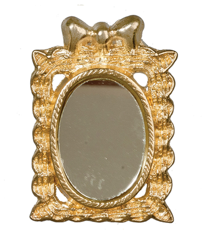 AZB0242 - Small Oval Mirror, Gold