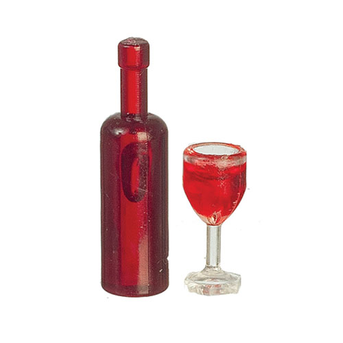 AZB0483 - Red Wine Bottle/Fil.Glass