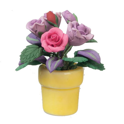 AZB0558 - Violet/Pink Roses In Pot