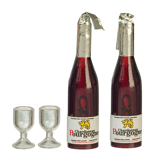 AZB0615 - 2 Wine Bottles/2 Glasses