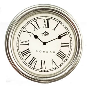 AZB3237 - Lg.Silver/White Clock