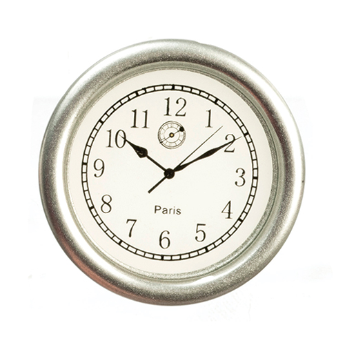 AZB3238 - Sm.Silver/White Clock