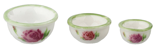 AZB5073 - Nesting Bowls, Roses, Set Of 3