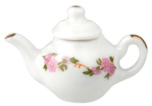 AZB5184 - Teapot/Wht/Pnk/Floral